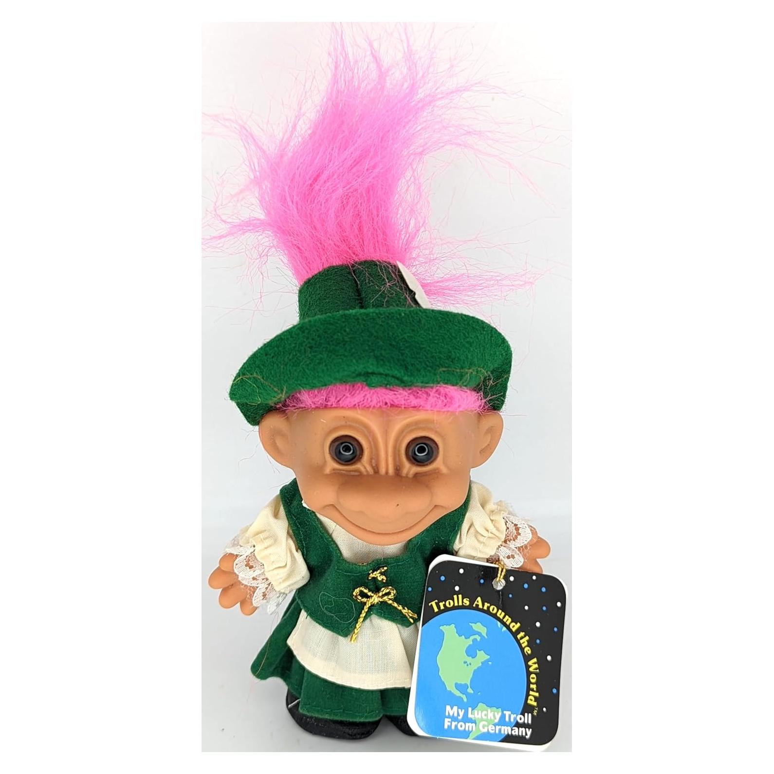 Muñeca Troll Russ Berries Vintage Pelo Rosa 12.7 cm