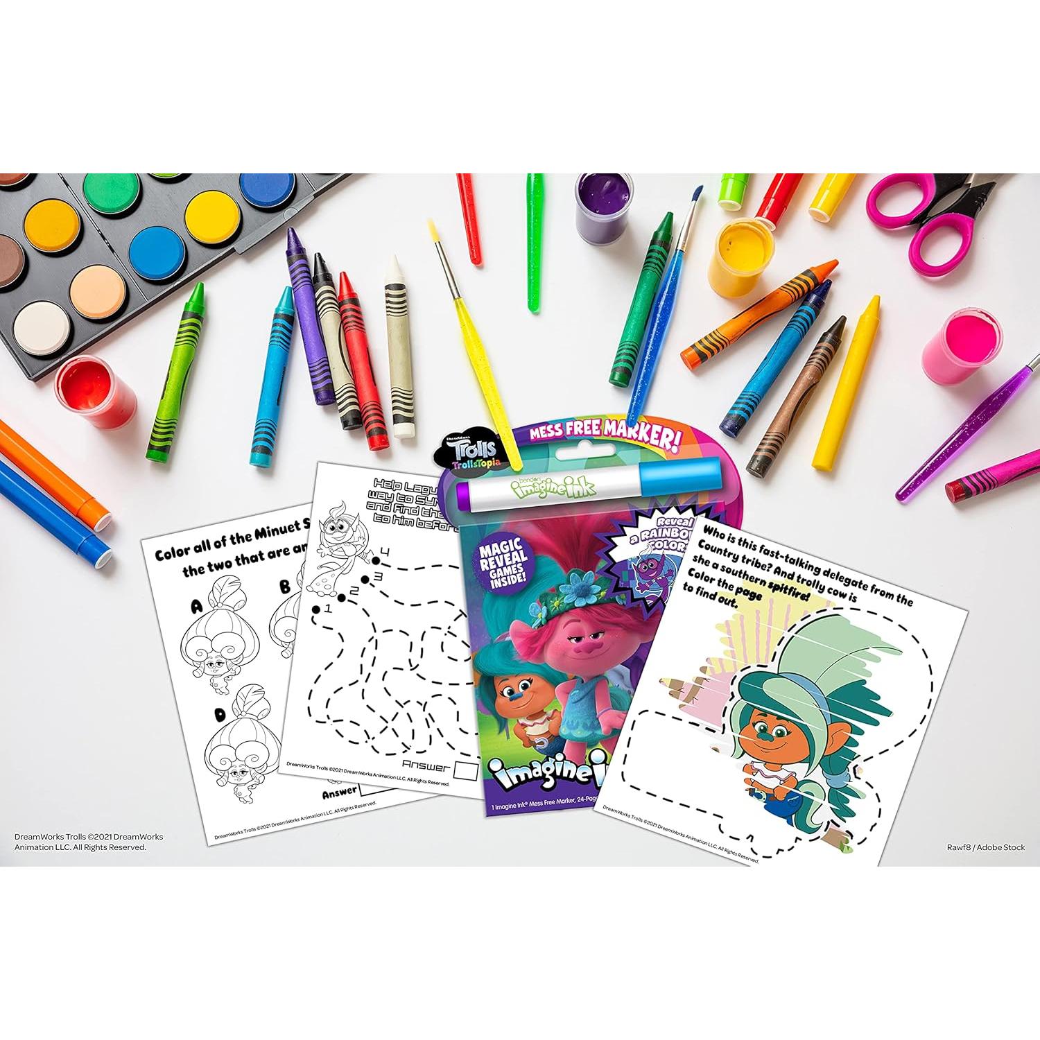 Libro de Colorear Imagine Ink Trolls Bendon 24 Páginas