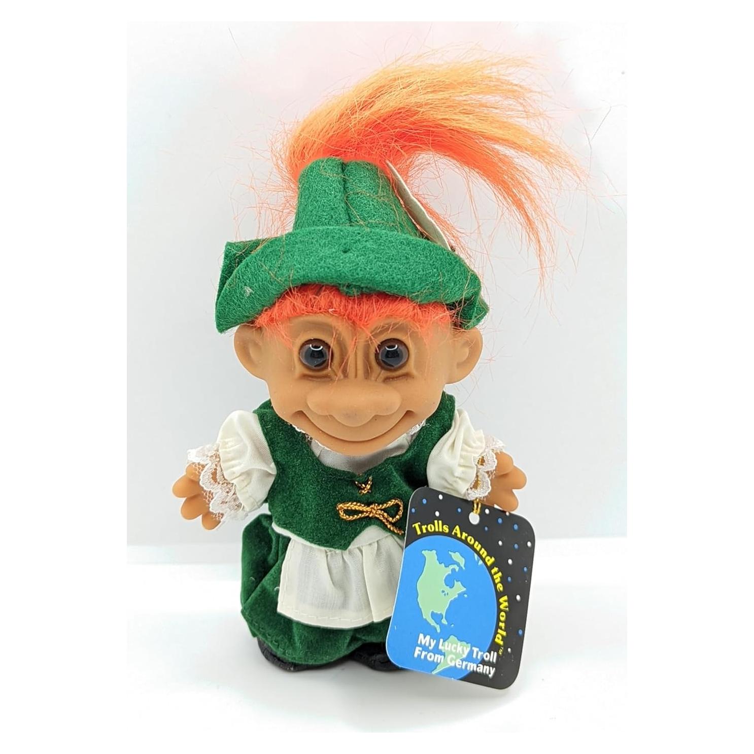 Muñeca Troll Russ Berries Pelo Naranja Vintage 12.7 cm