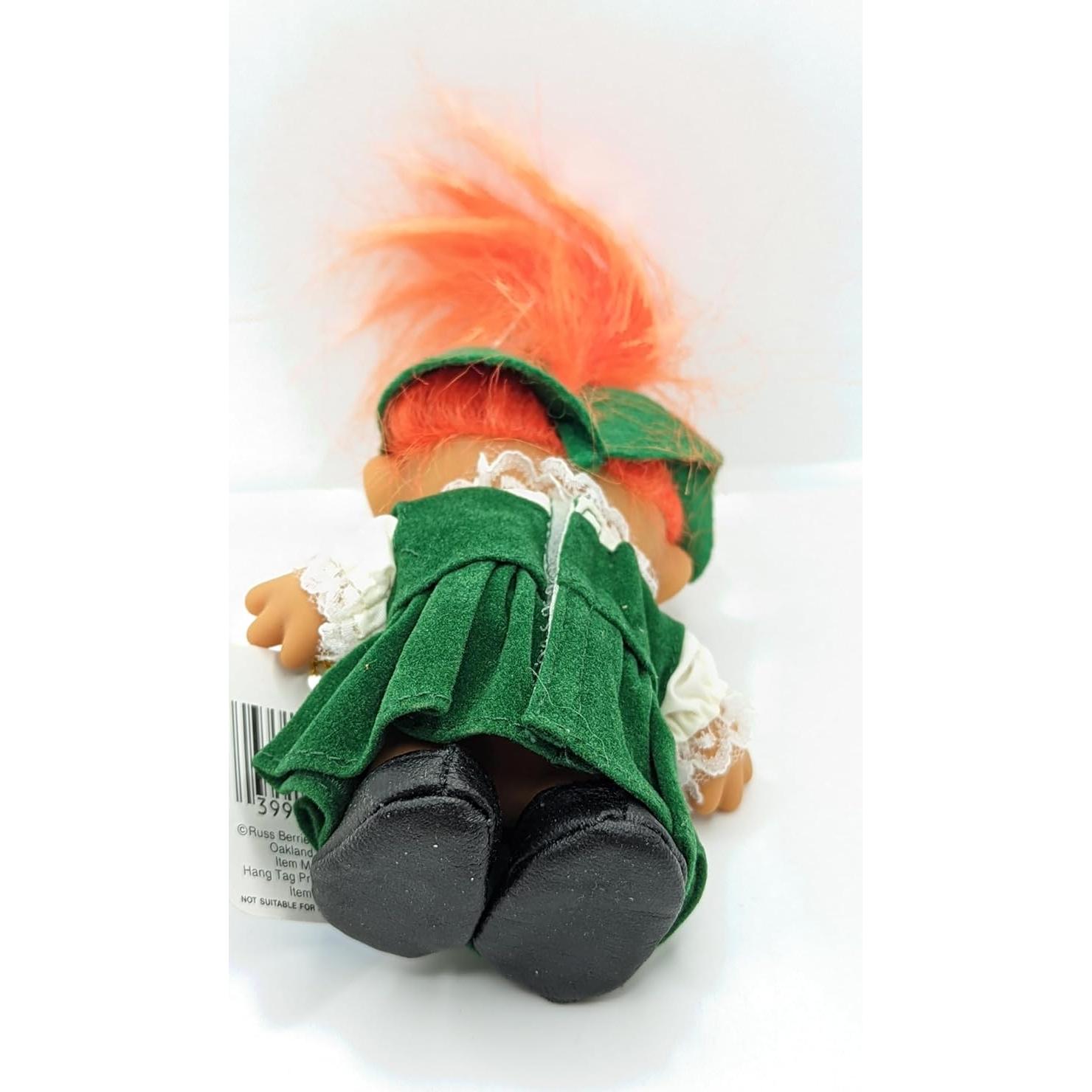 Muñeca Troll Russ Berries Pelo Naranja Vintage 12.7 cm