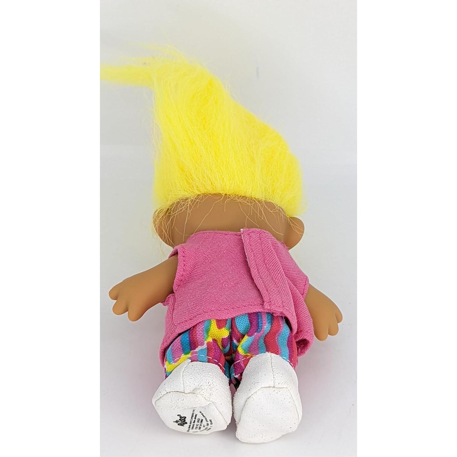 Muñeca Troll Retro Vintage 1990s Cabello Amarillo 12.7 cm