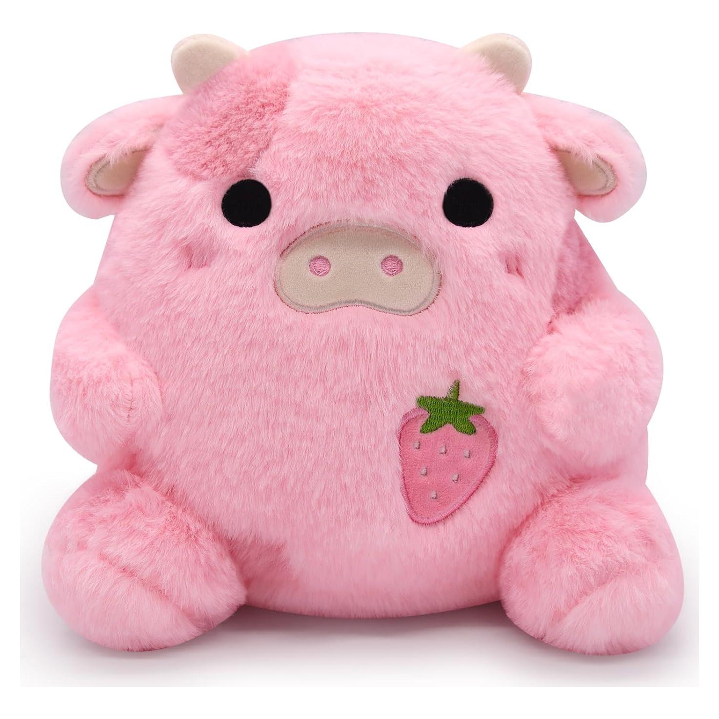 Almohada de Peluche Vaca de Fresa LMTGLDT 17.8x17.8 cm