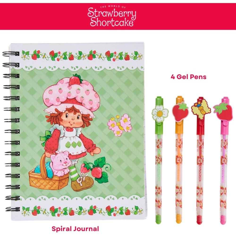 Conjunto Diario Pastel de Fresa con 4 Bolígrafos de Gel