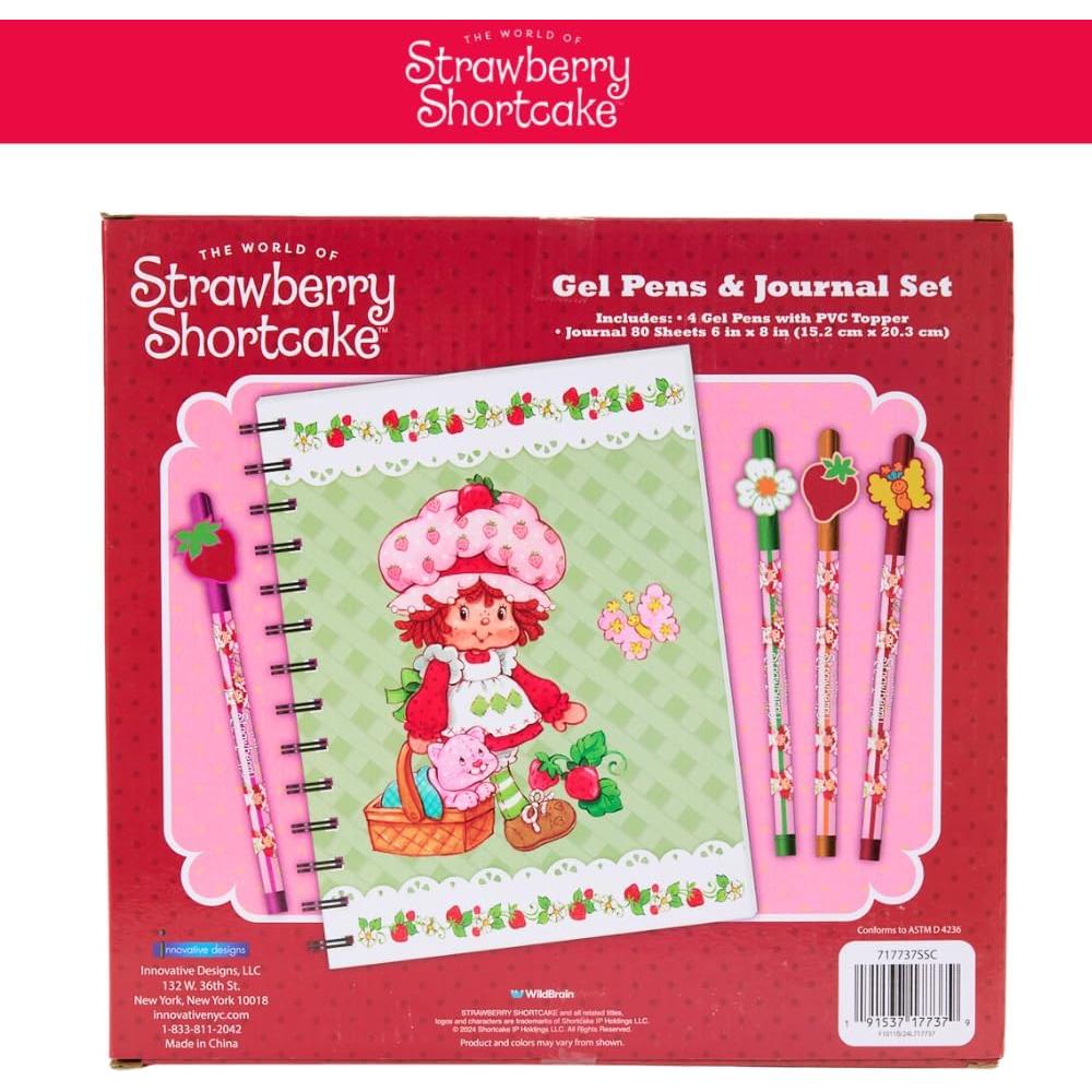 Conjunto Diario Pastel de Fresa con 4 Bolígrafos de Gel