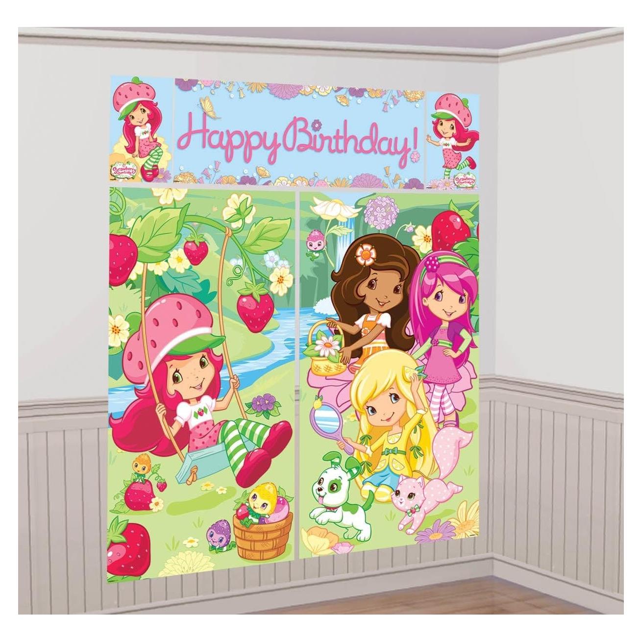 Decoración de Fiesta Amscan Strawberry Shortcake Verde/Rosa 5 Pzas