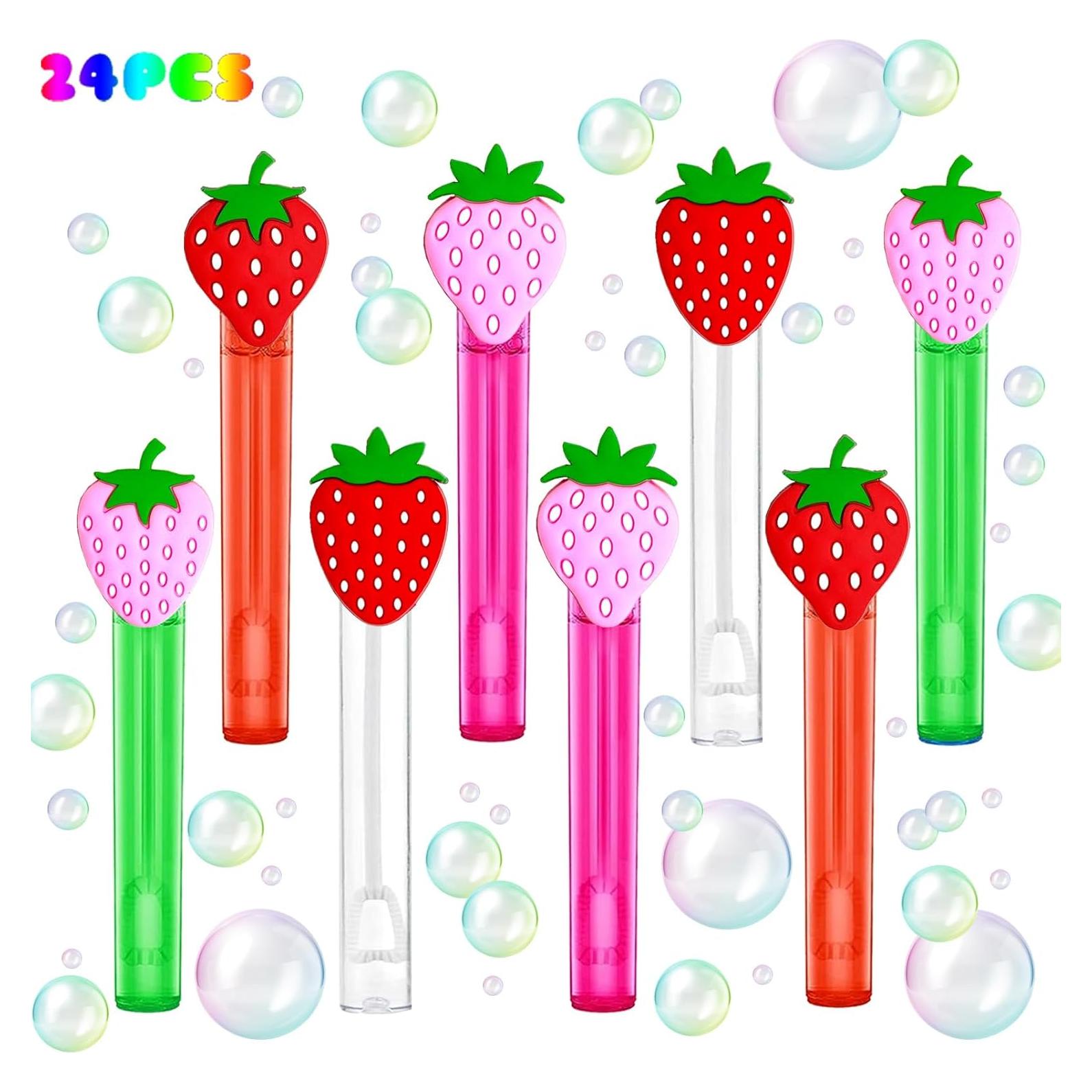Varitas de Burbuja de Fresa uoyoi - 24 Piezas para Fiesta