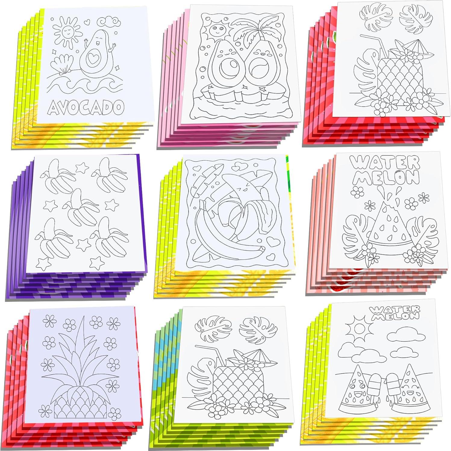 12 Mini Libros para Colorear de Frutas Littkeef 12.4x17 cm