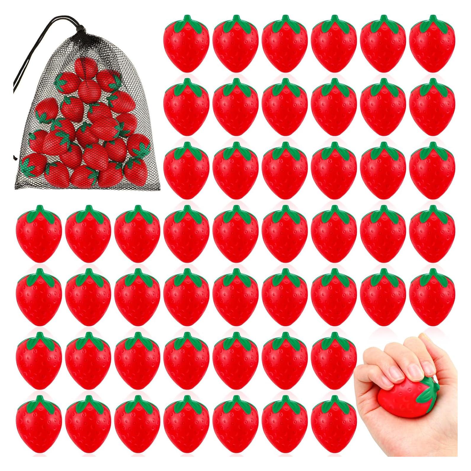 24 Pelotas de Estrés de Fresa Geosar - Juguetes Antiestrés