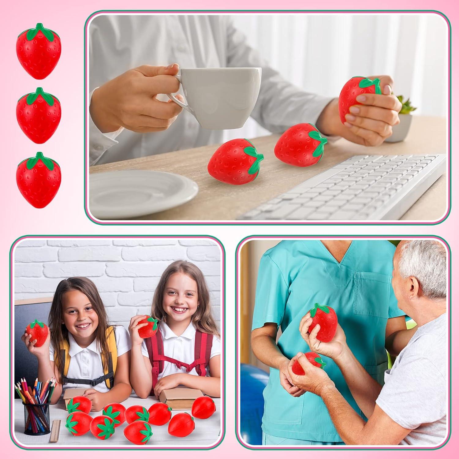 24 Pelotas de Estrés de Fresa Geosar - Juguetes Antiestrés