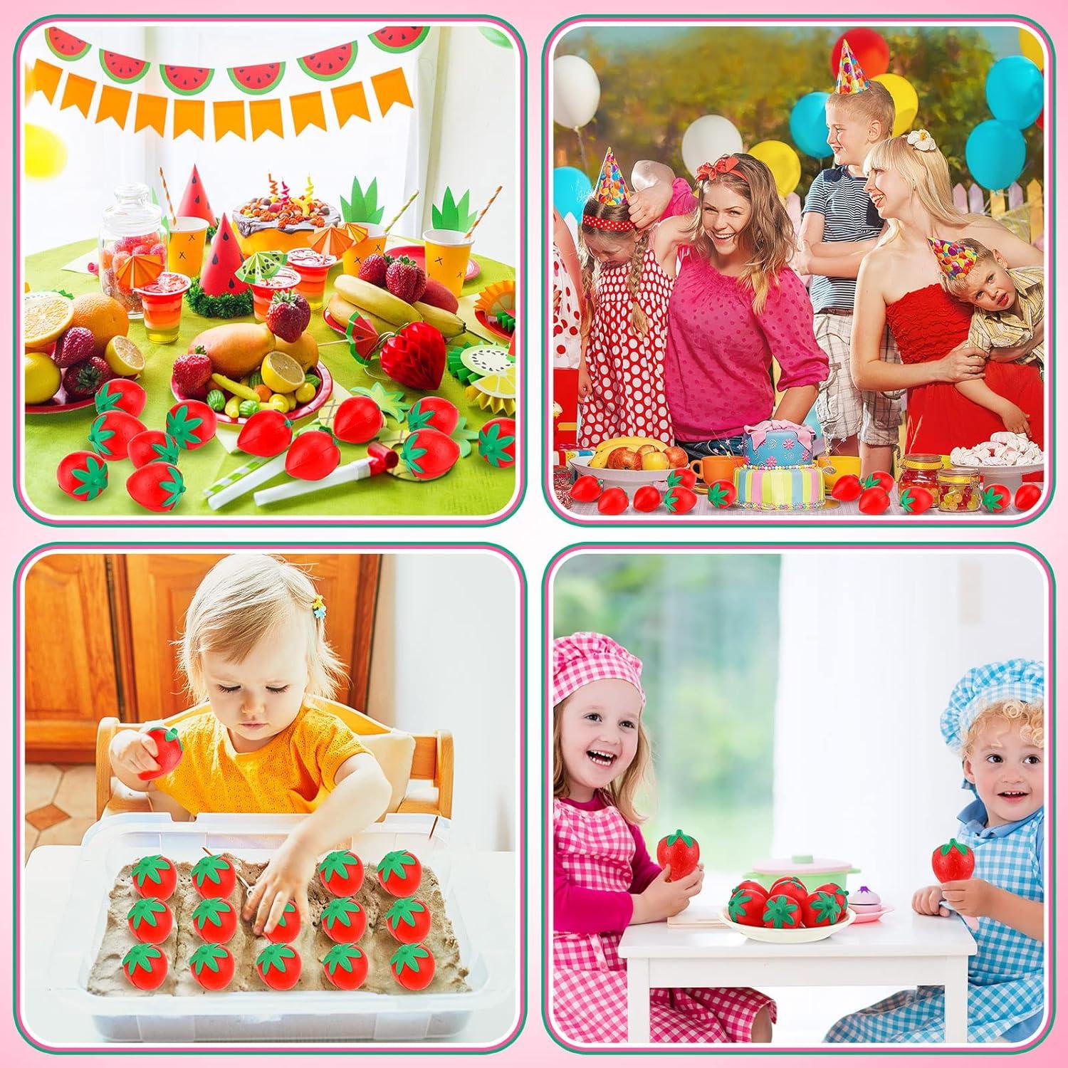 24 Pelotas de Estrés de Fresa Geosar - Juguetes Antiestrés