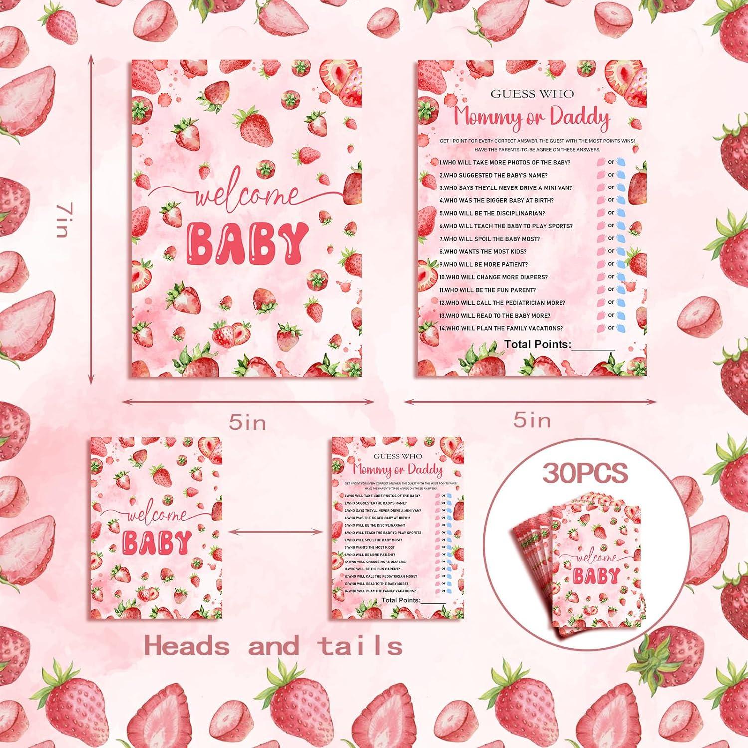 30 Juegos de Baby Shower de Fresa QZCYU - Diversión para Niña