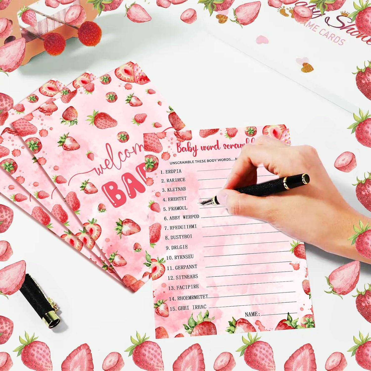 30 Juegos de Baby Shower de Fresa QZCYU - Diversión para Niña