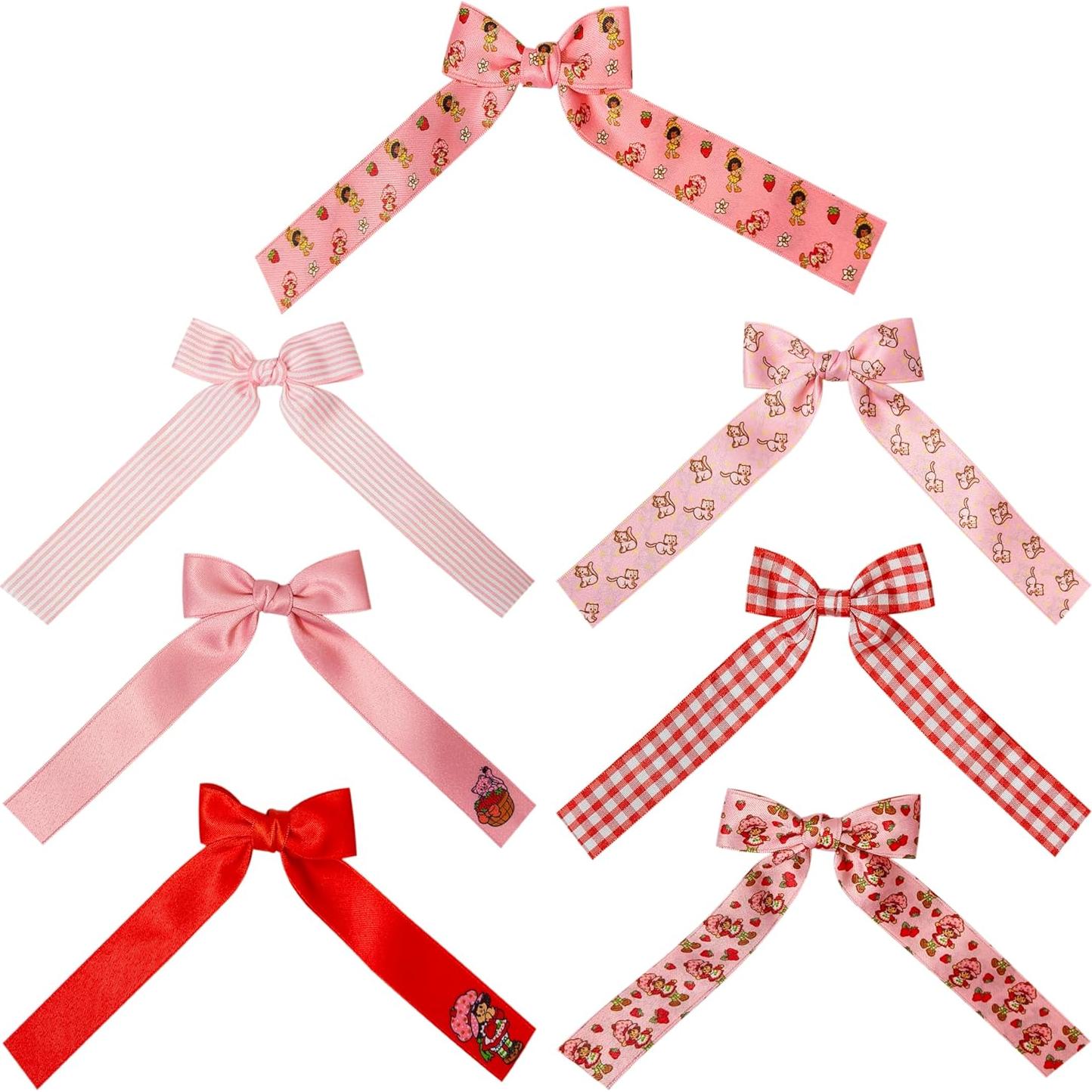 Juego de Lazos de Cola Larga Strawberry Shortcake - 7 Piezas