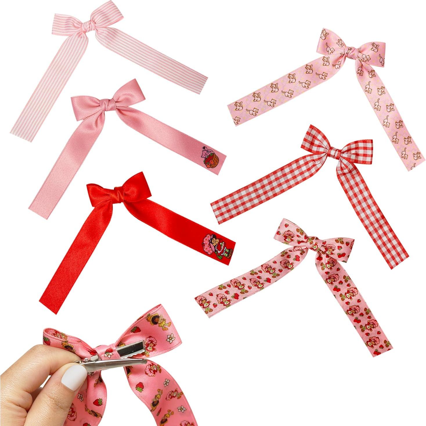 Juego de Lazos de Cola Larga Strawberry Shortcake - 7 Piezas