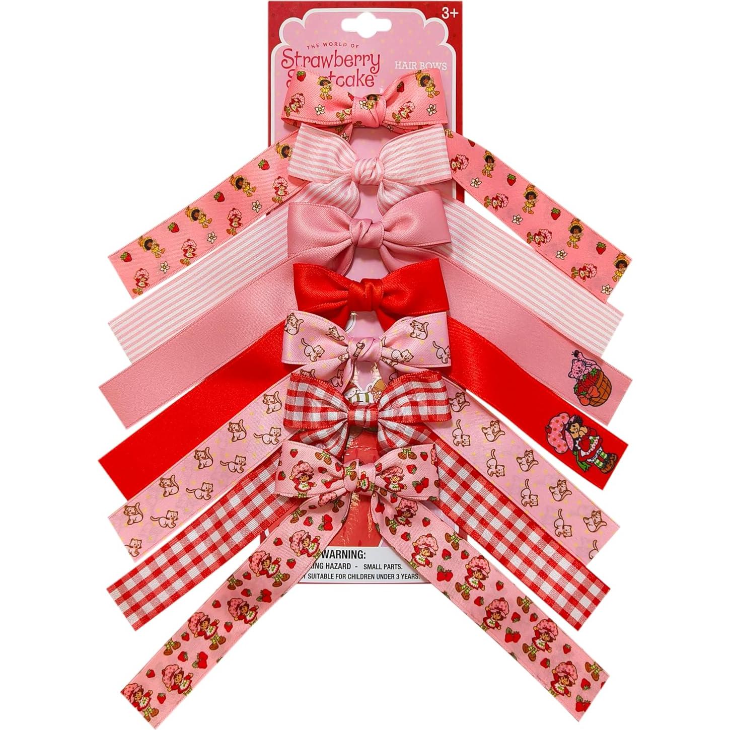 Juego de Lazos de Cola Larga Strawberry Shortcake - 7 Piezas