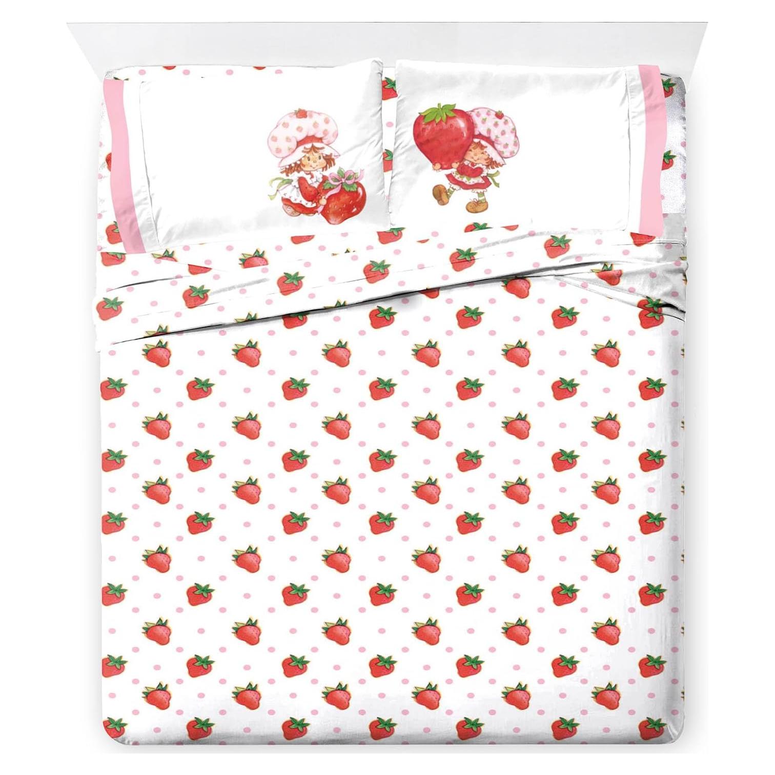 Juego de Sábanas Jay Franco Fresa Shortcake Queen 4 Piezas