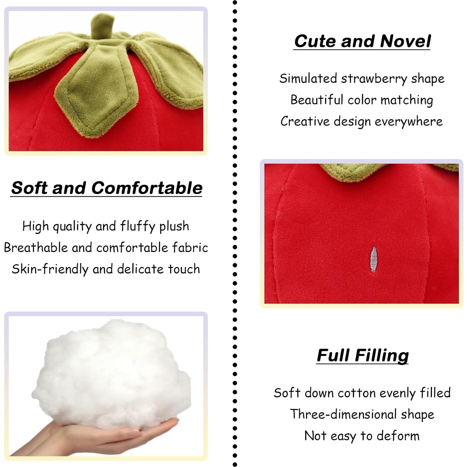 Almohada de Fresa de Peluche Zhidiloveyou 23 cm Roja