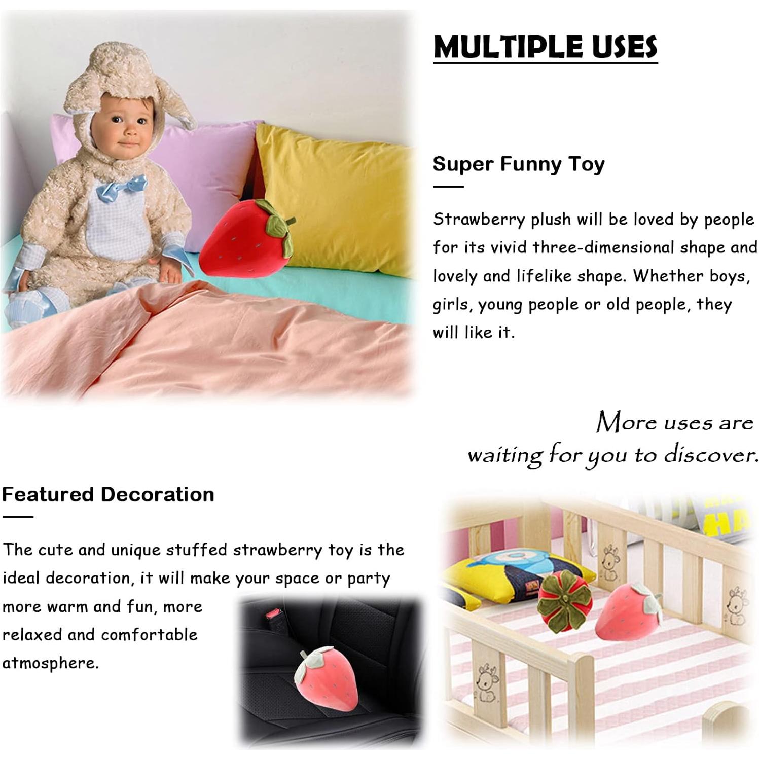 Almohada de Fresa de Peluche Zhidiloveyou 23 cm Roja