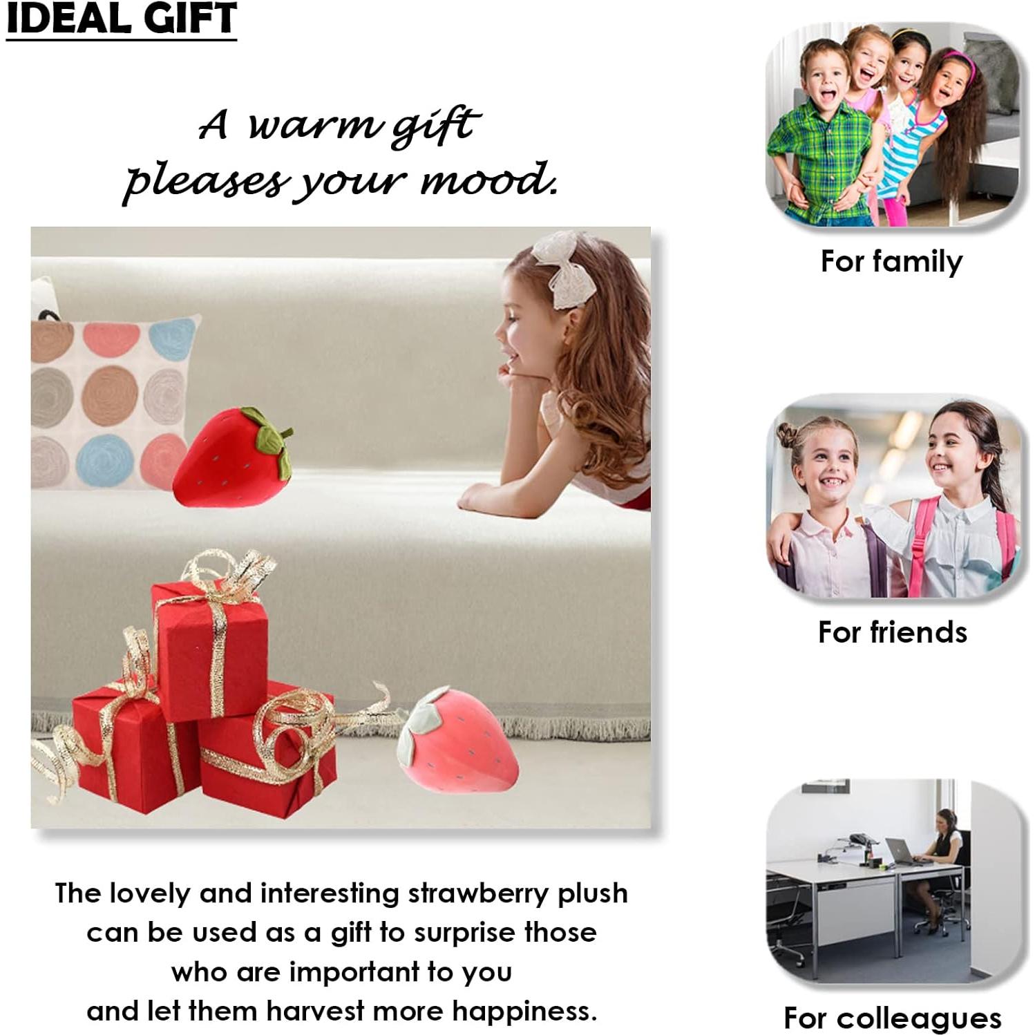 Almohada de Fresa de Peluche Zhidiloveyou 23 cm Roja