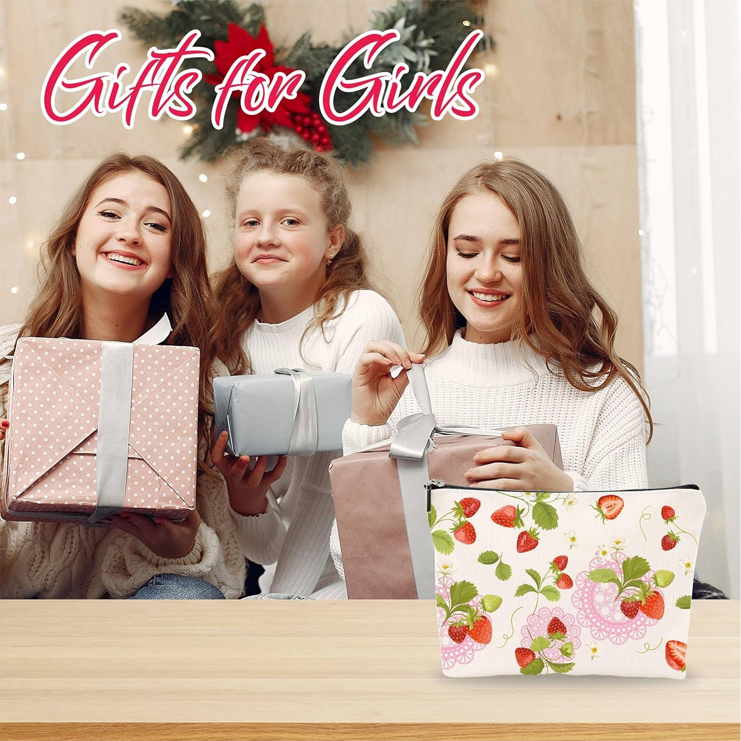 Bolsa de Maquillaje Nuckxy Fresa Rosa 24.4x18.1cm Impermeable