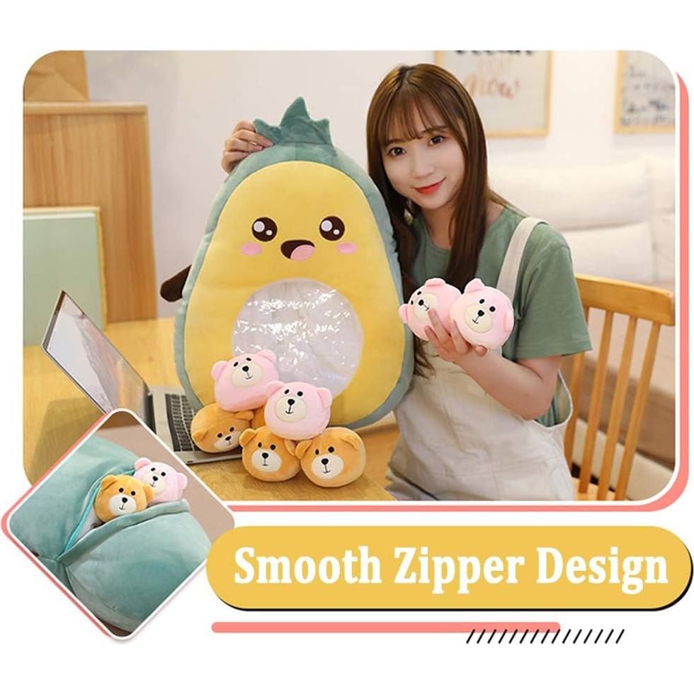 Cojín Decorativo REFAHB Aguacate con Juguetes de Peluche