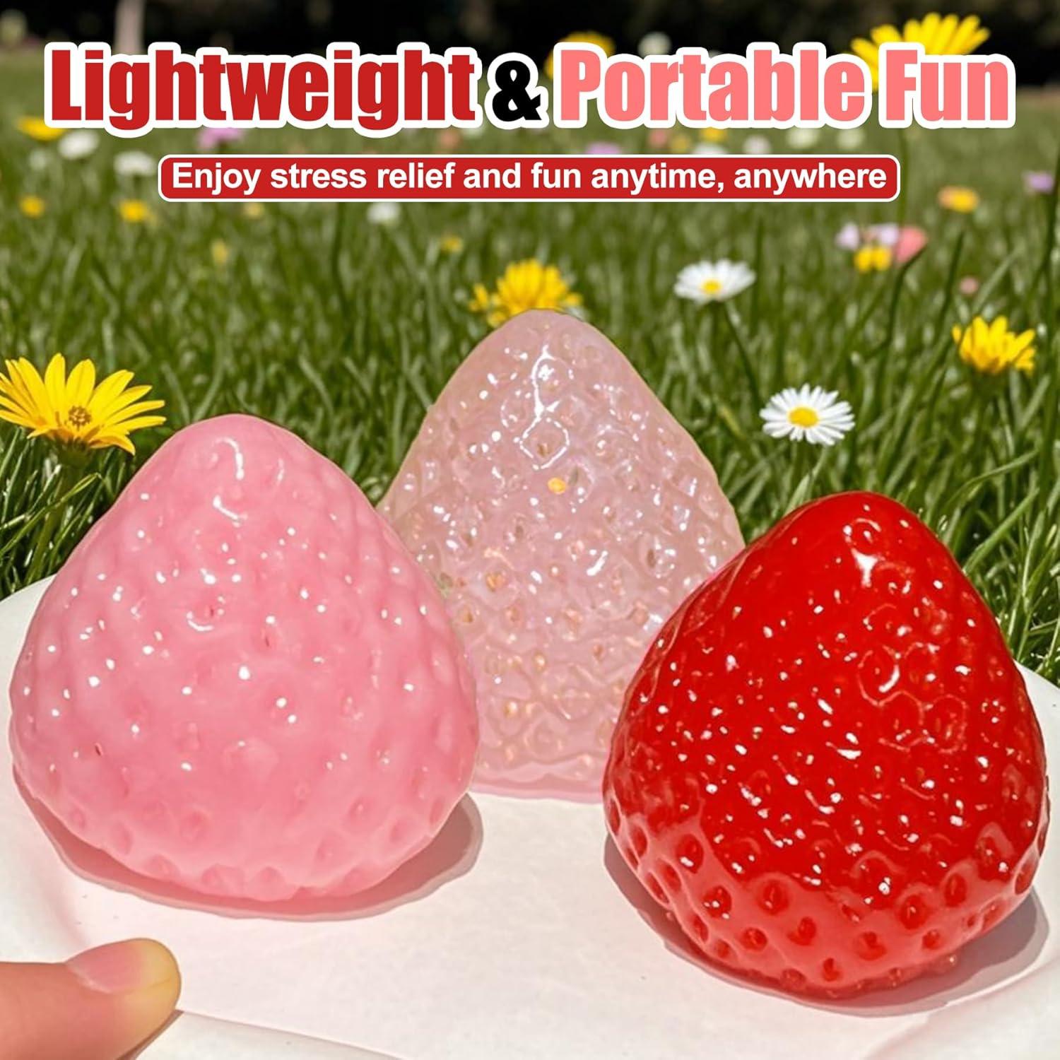 3 Piezas Squishies de Fresa Kawaii - Juguetes Antiestrés