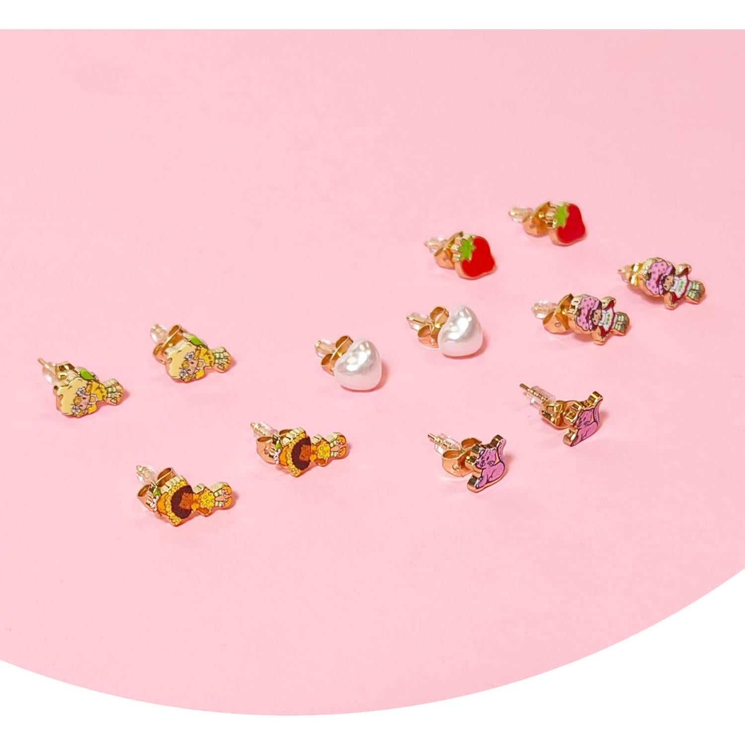 Pendientes Hipoalergénicos LUV HER Strawberry Shortcake 6 Pares