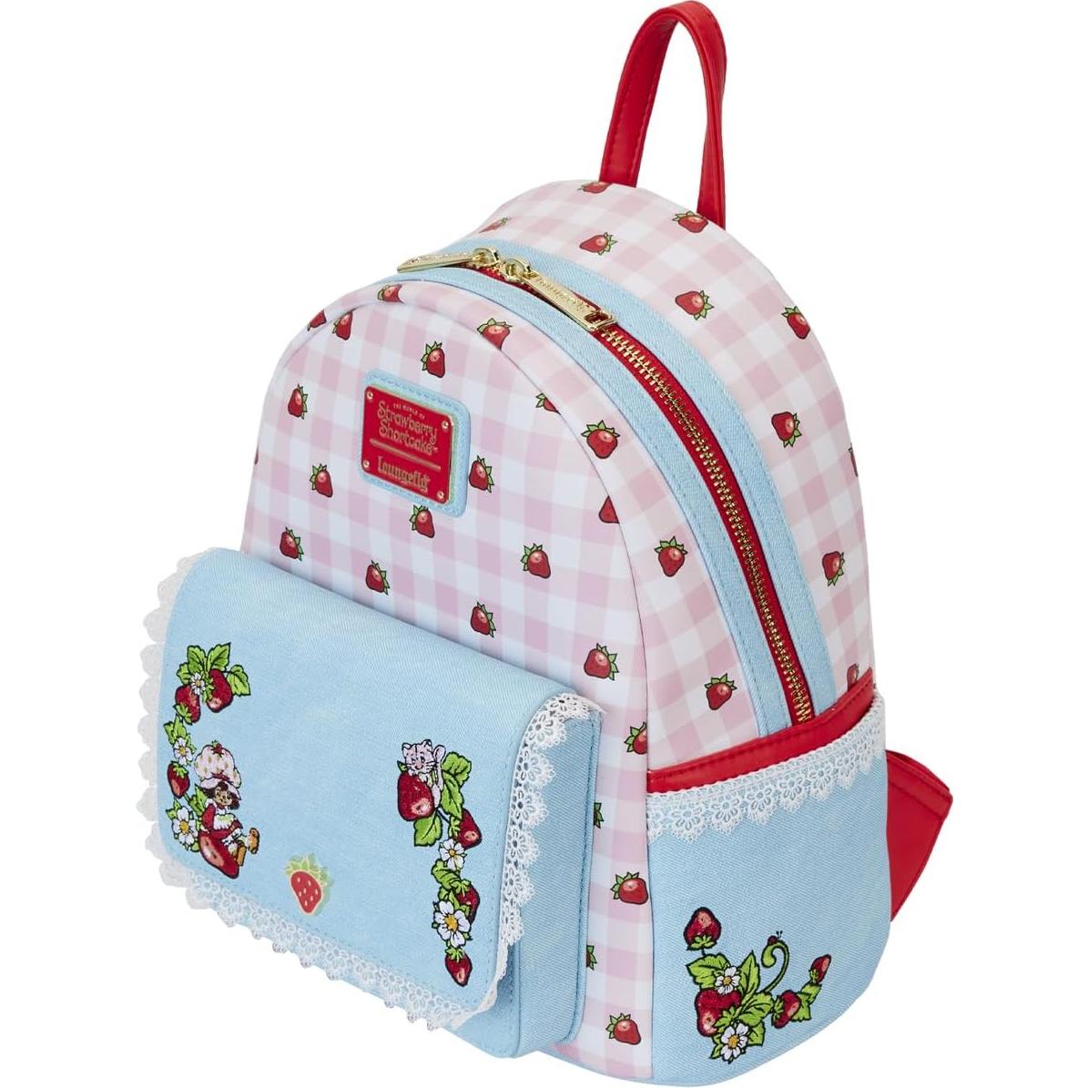 Mochila Loungefly Mini Pastel de Fresa 22.86x26.67cm
