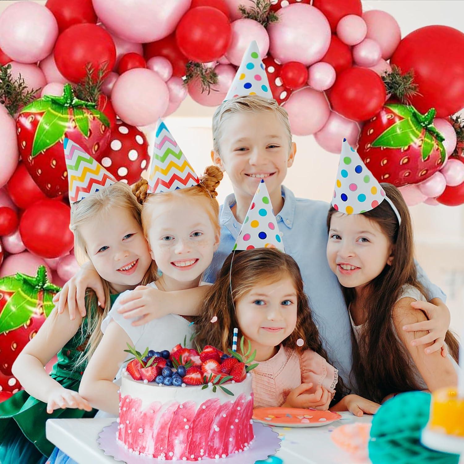 Kit de Arco de Globos de Fresa 154 Pcs - Decoración Fiesta Cumpleaños