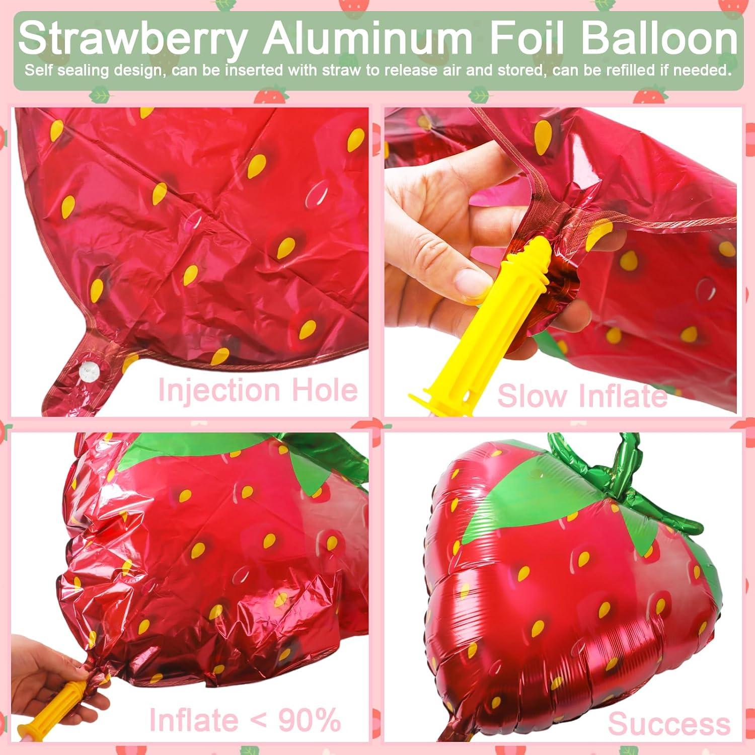 Kit de Arco de Globos de Fresa 154 Pcs - Decoración Fiesta Cumpleaños