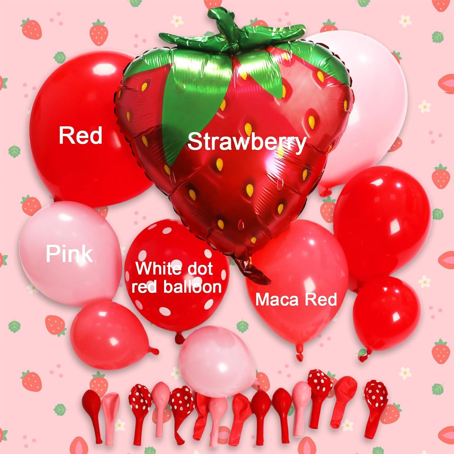 Kit de Arco de Globos de Fresa 154 Pcs - Decoración Fiesta Cumpleaños