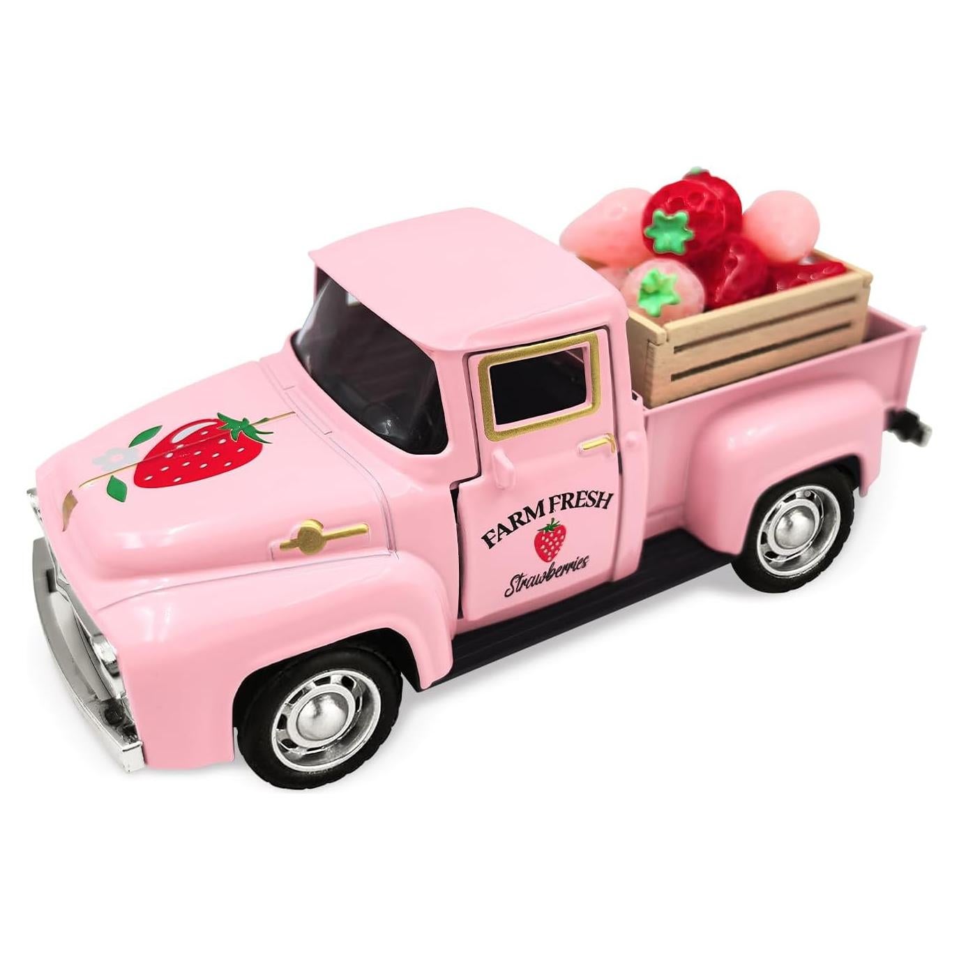 Decoración de Camión Vintage Teeloray con Fresas Falsas