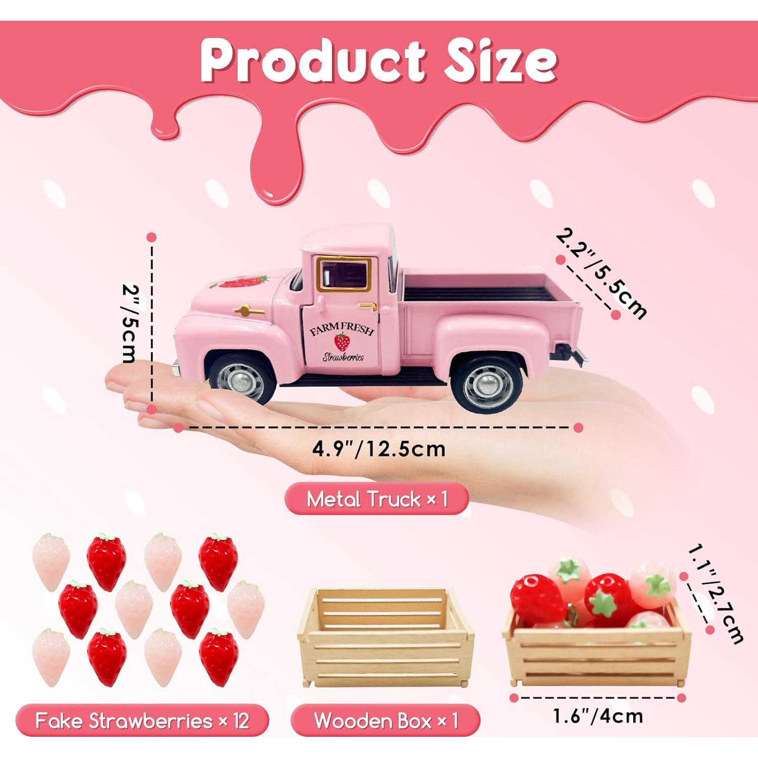 Decoración de Camión Vintage Teeloray con Fresas Falsas