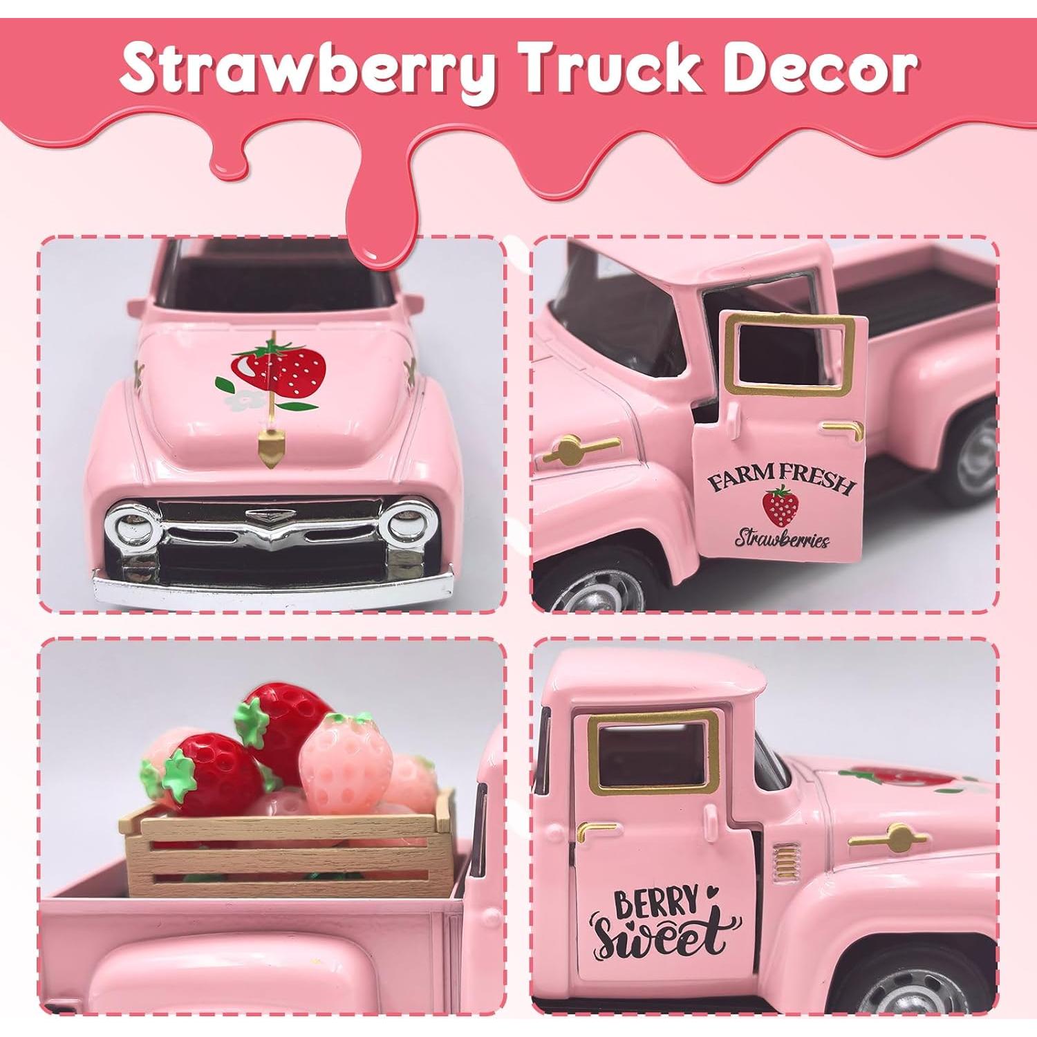 Decoración de Camión Vintage Teeloray con Fresas Falsas