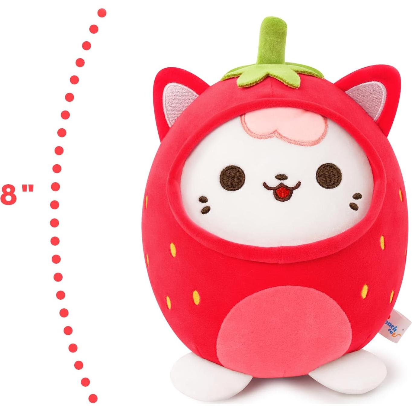 Almohada de Peluche Gato de Fresa Coche de Durazno 20 cm