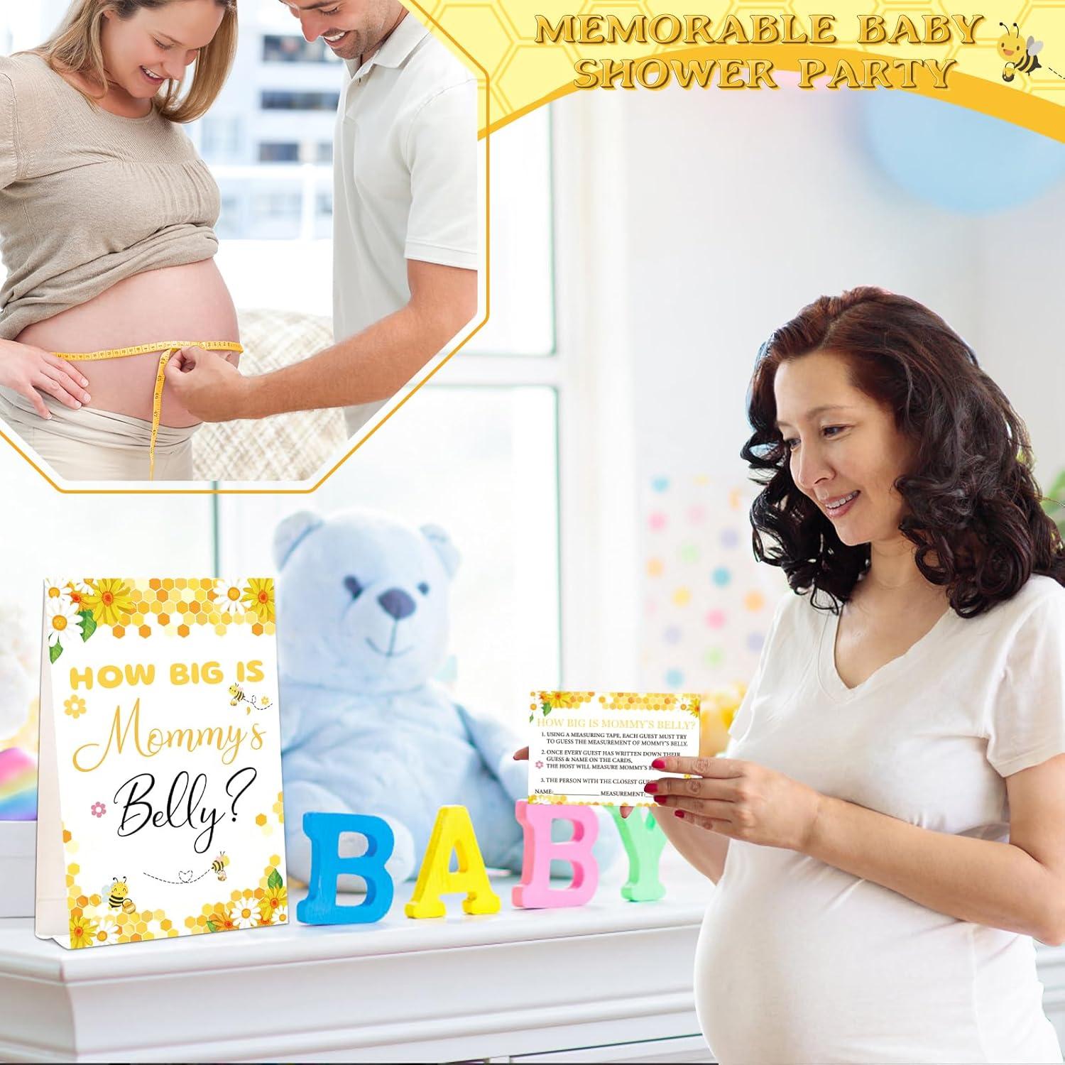 Juego de Baby Shower WNINK - Adivina Tamaño Barriga 64 Pcs