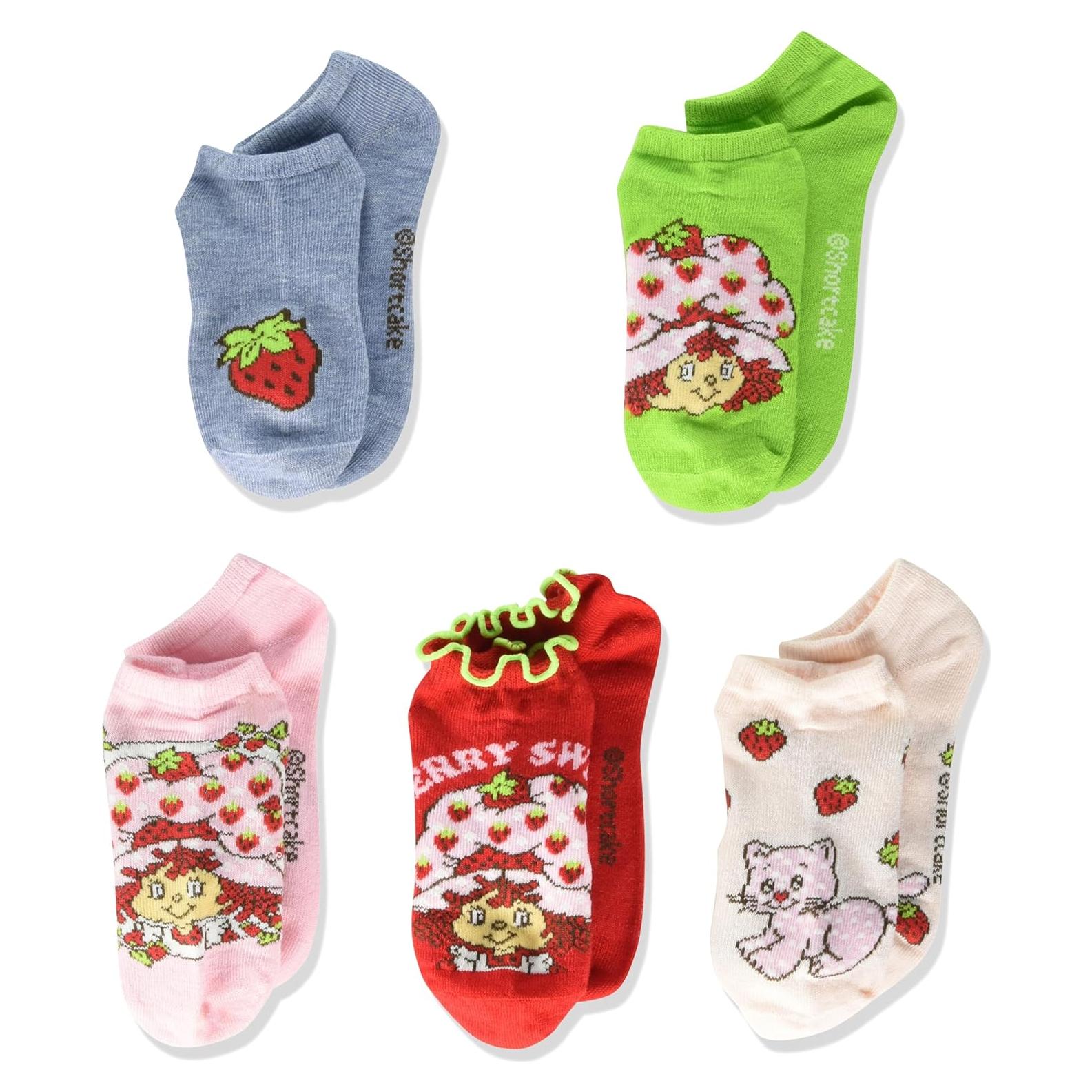 Paquete de 5 calcetines sin mostrar Strawberry Shortcake 6-8.5
