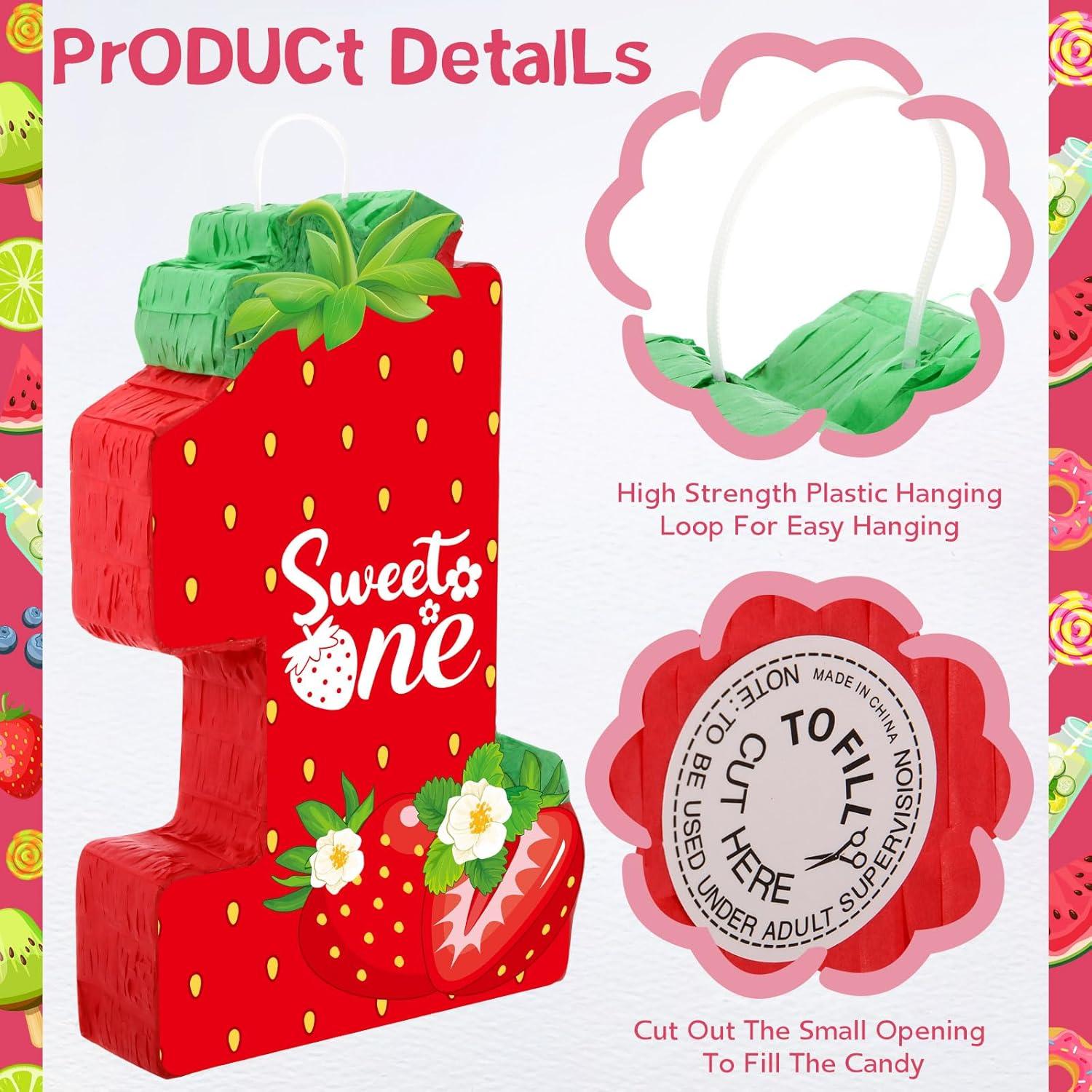 Piñata de Fresa Aoriher 41x26x7.5cm para Cumpleaños