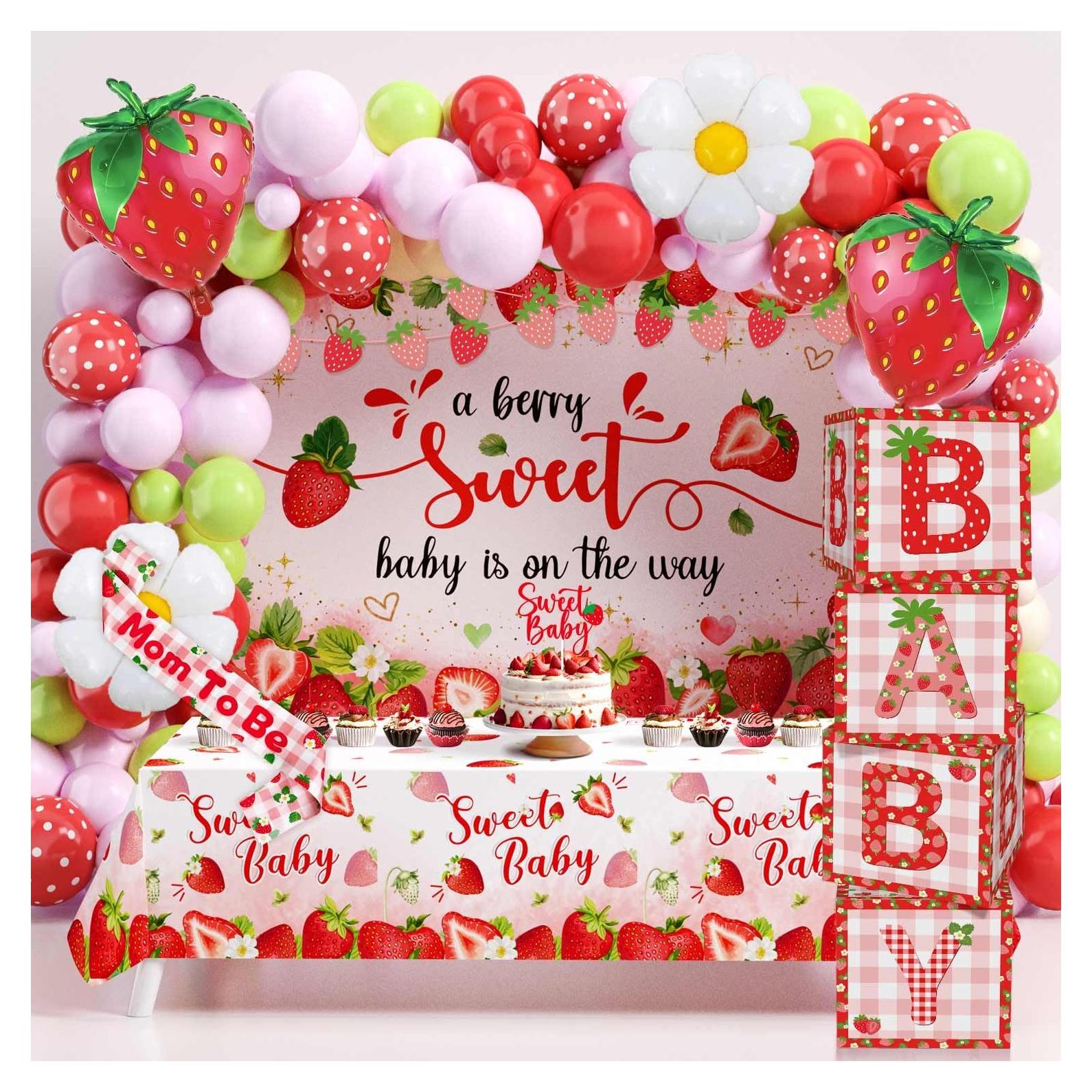 Kit Decoraciones Baby Shower Fresa 16 Pies Lopeastar
