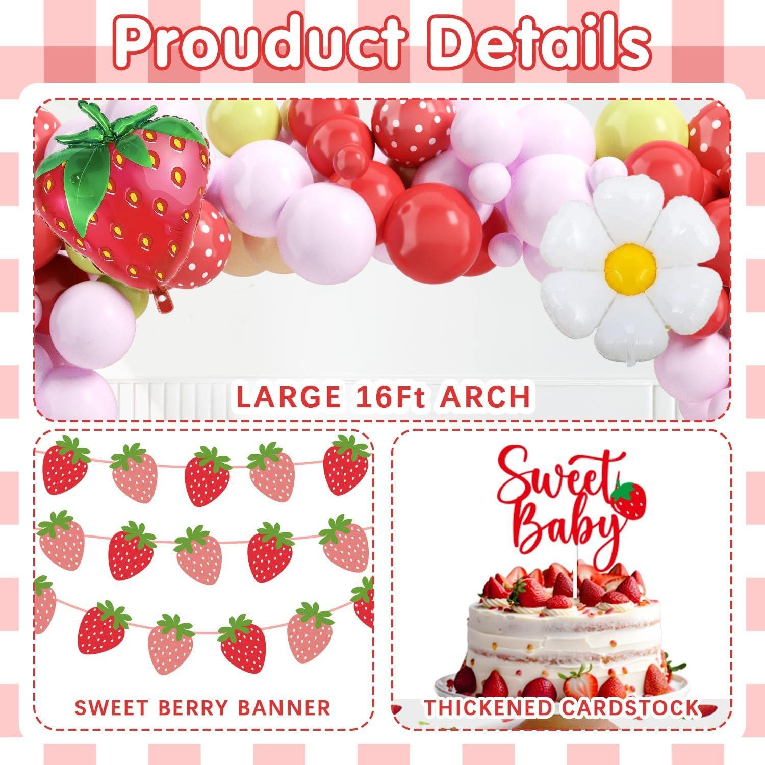 Kit Decoraciones Baby Shower Fresa 16 Pies Lopeastar