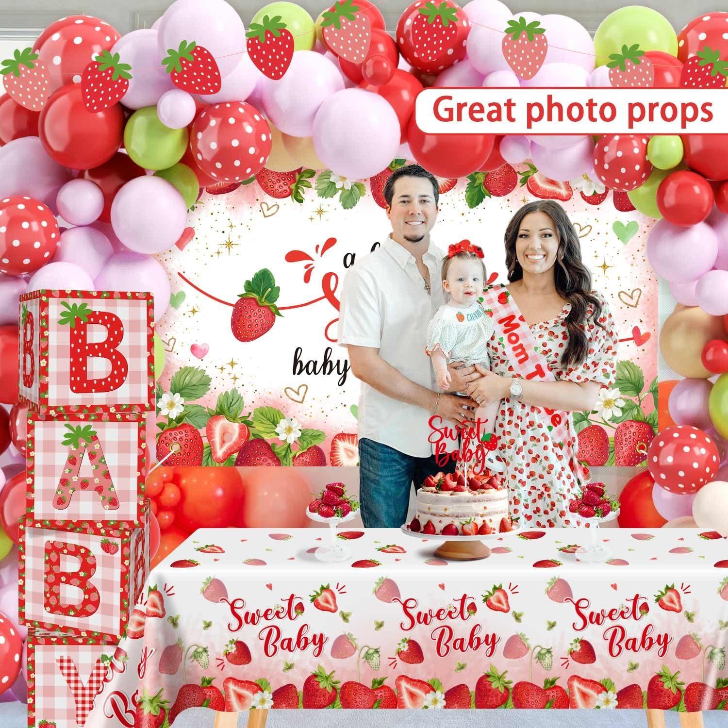 Kit Decoraciones Baby Shower Fresa 16 Pies Lopeastar