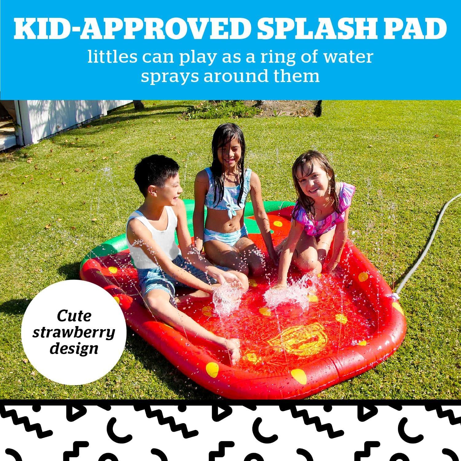 Splash Pad de Agua BigMouth Inc Fresa 190.5x139.7cm PVC