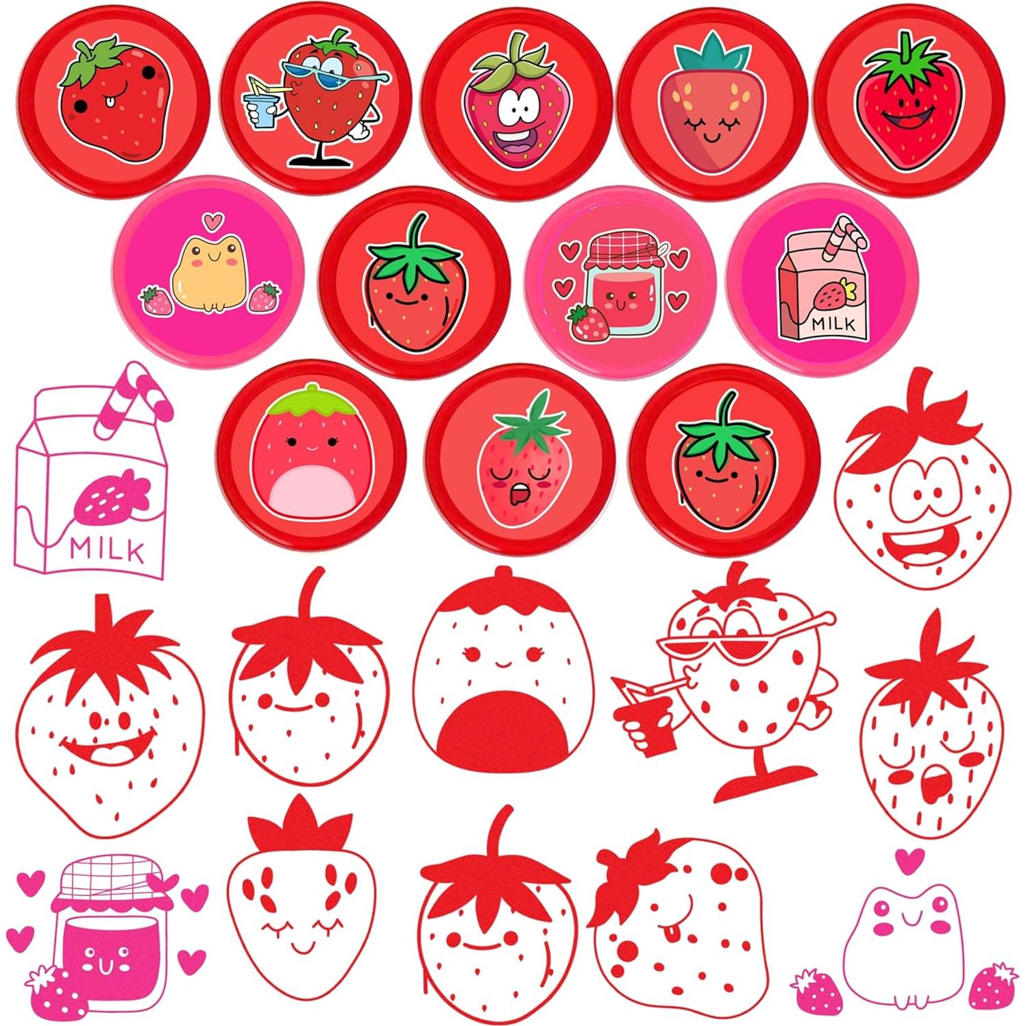 Set de Sellos de Fresa 12PCS - Decoración Fiesta Infantil