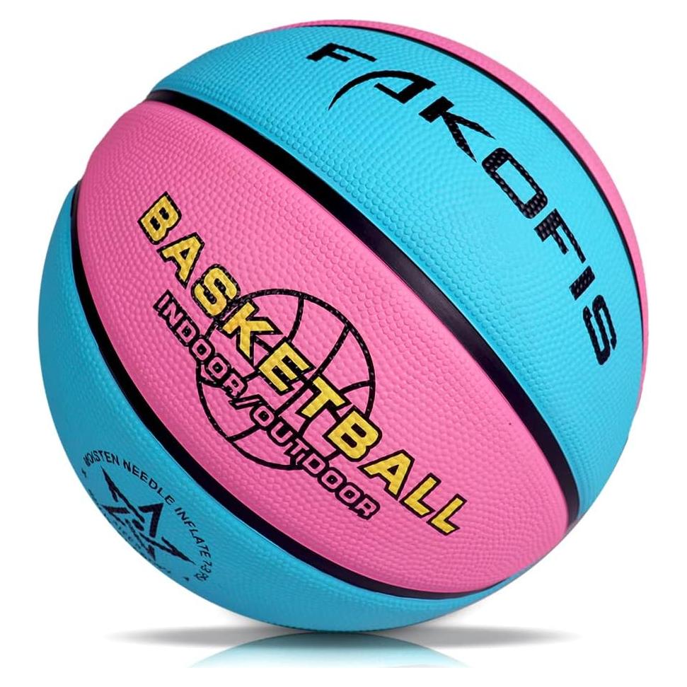 Balón de Baloncesto FAKOFIS Tamaño 3 Verde Negro para Niños
