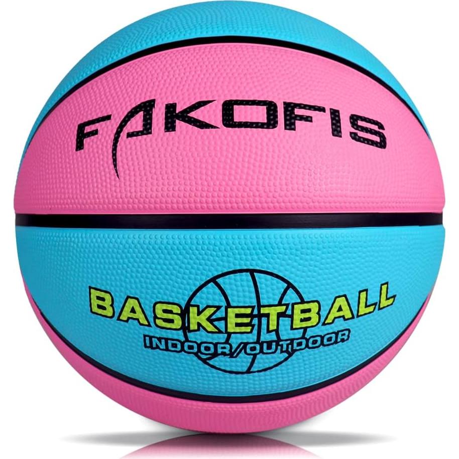 Balón de Baloncesto FAKOFIS Tamaño 3 Verde Negro para Niños