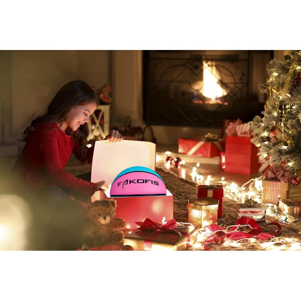 Balón de Baloncesto FAKOFIS Tamaño 3 Verde Negro para Niños