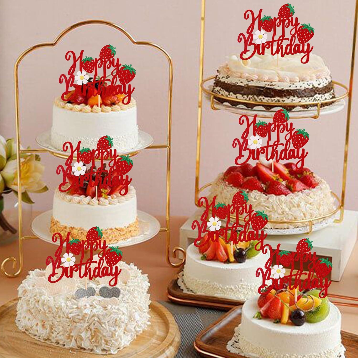 Adorno de Pastel de Cumpleaños Feliz YCTHUNFISH 15.3x18.7cm