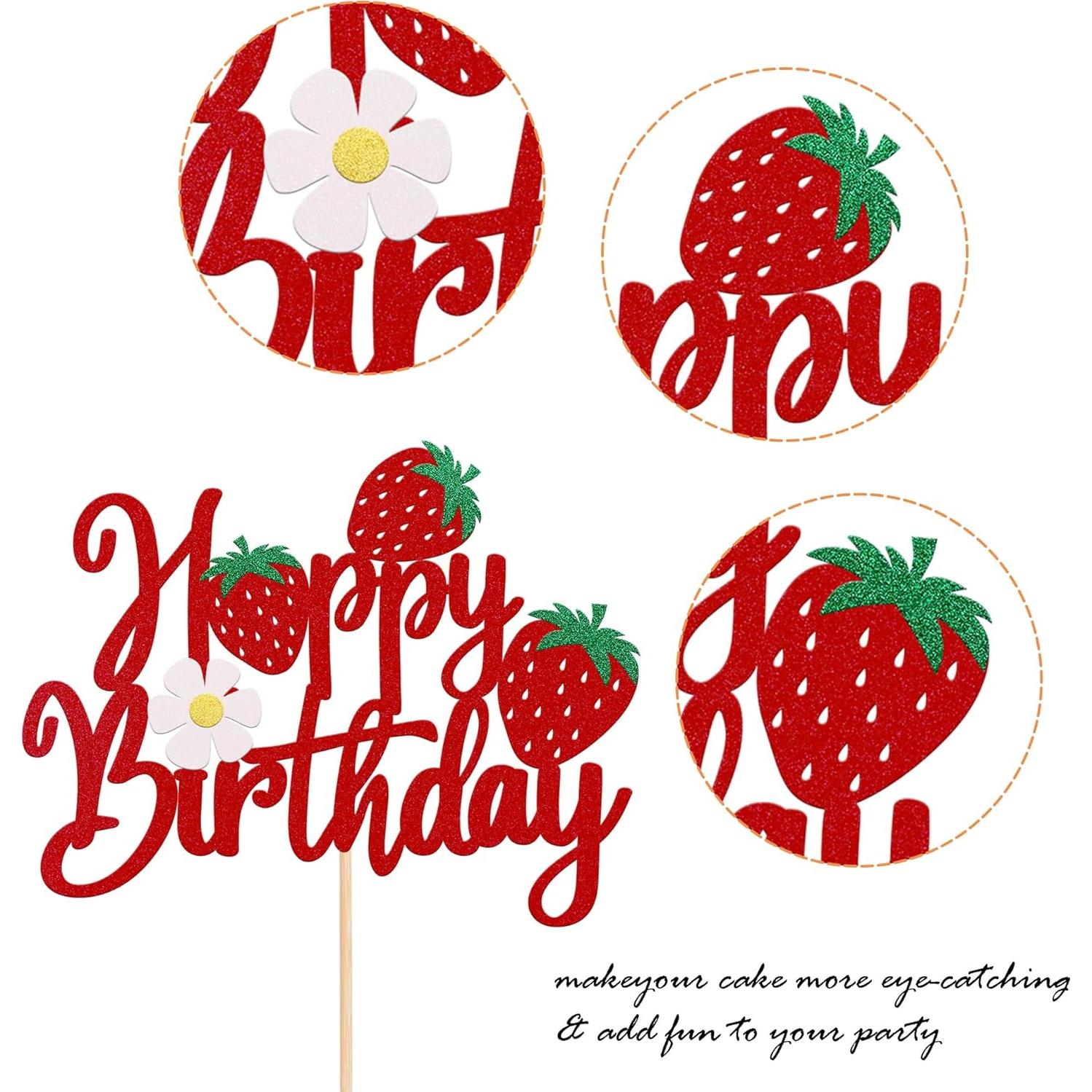 Adorno de Pastel de Cumpleaños Feliz YCTHUNFISH 15.3x18.7cm