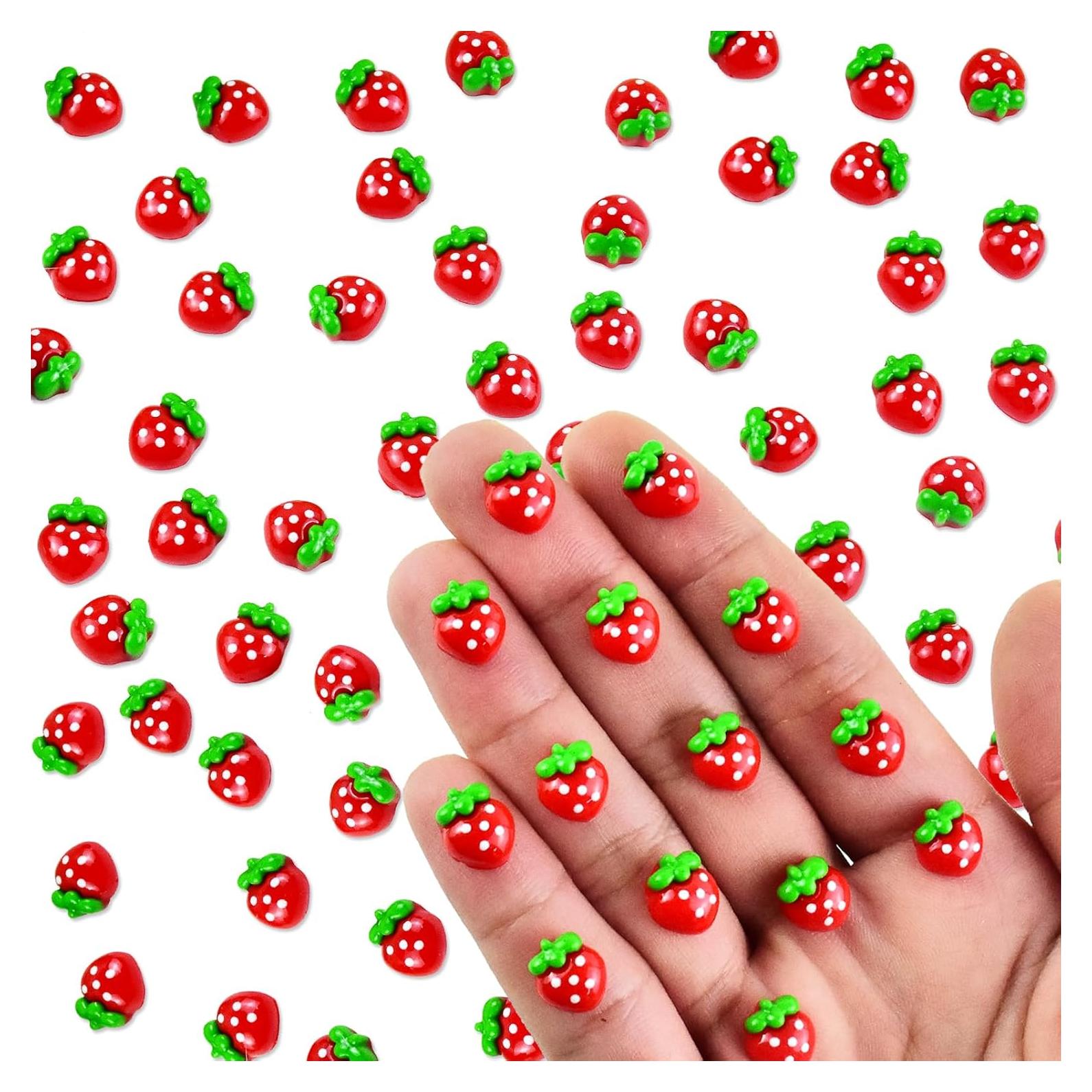 60 Piezas Mini Fresas de Resina para Manualidades - HOMICO