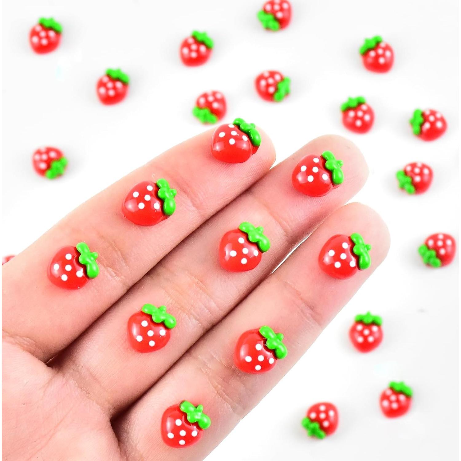 60 Piezas Mini Fresas de Resina para Manualidades - HOMICO